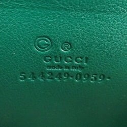 GUCCI Wallet for Women and Men, Coin Case, Micro GG Shima Leather, Green, 544249, Dark Round, Compact