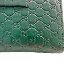 GUCCI Wallet for Women and Men, Coin Case, Micro GG Shima Leather, Green, 544249, Dark Round, Compact