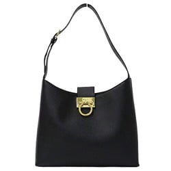 Salvatore Ferragamo Ferragamo Women's Shoulder Bag Gancini Leather Black