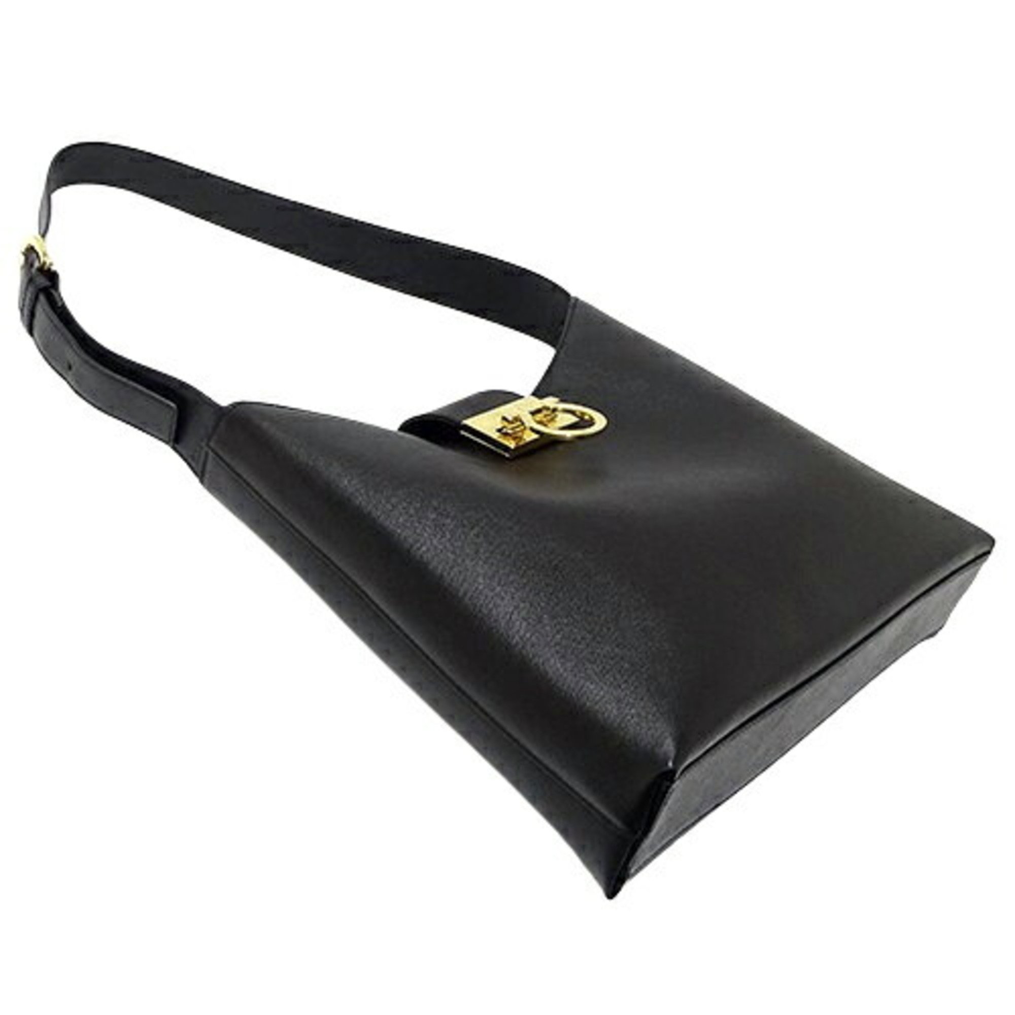 Salvatore Ferragamo Ferragamo Women's Shoulder Bag Gancini Leather Black