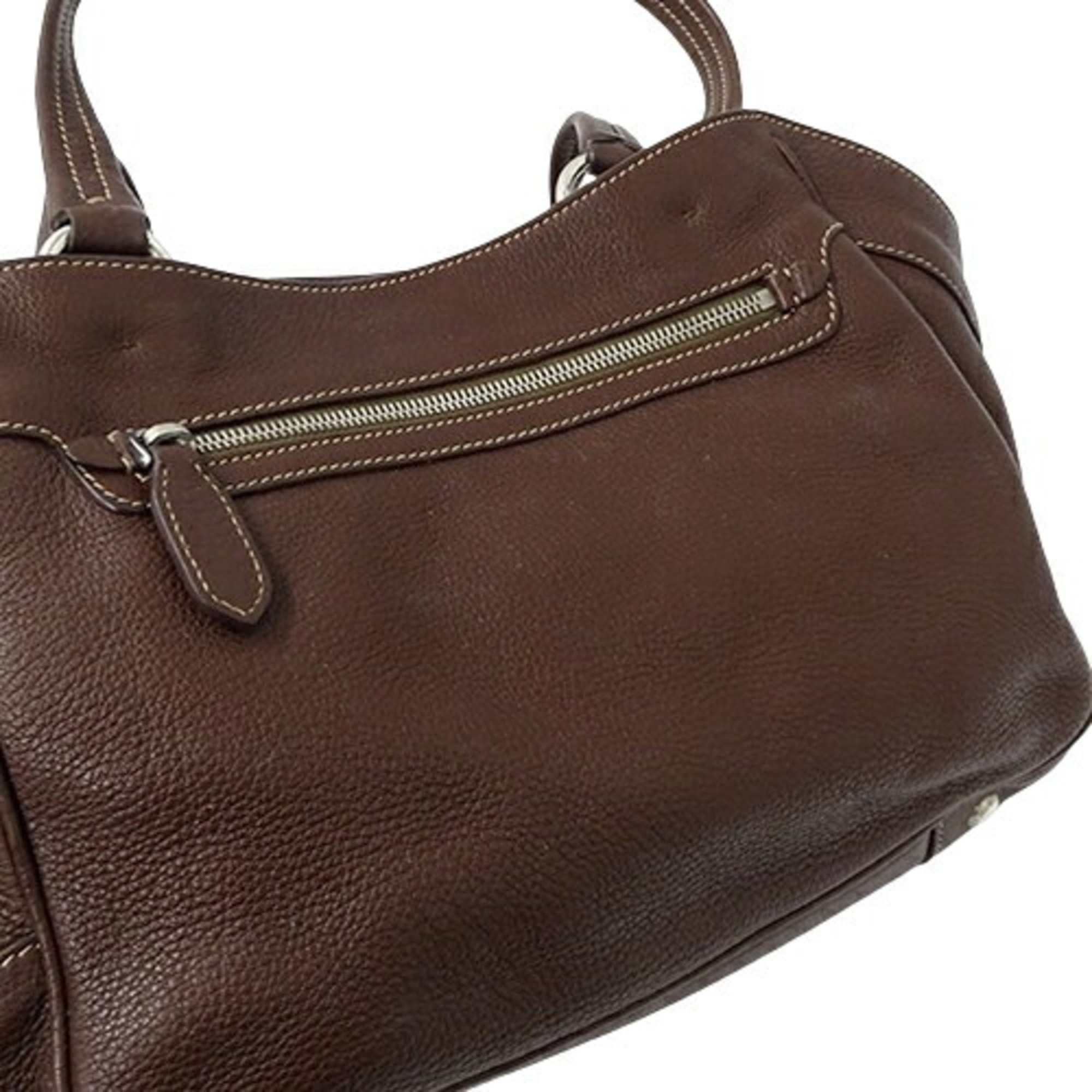 PRADA Women's Tote Bag Leather Brown