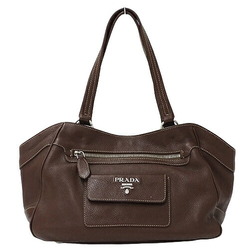 PRADA Women's Tote Bag Leather Brown