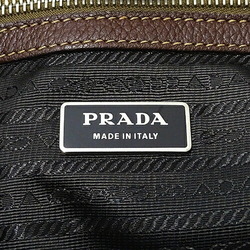 PRADA Women's Tote Bag Leather Brown