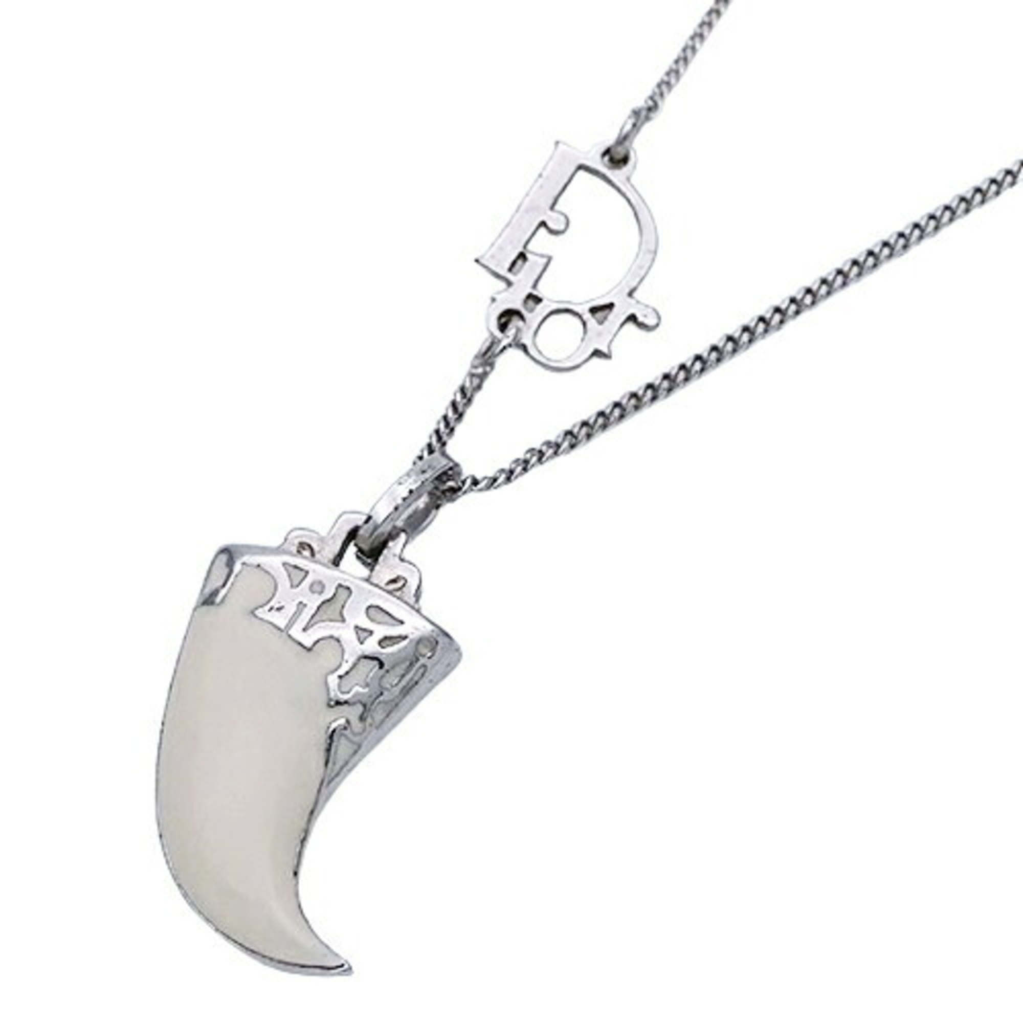 Christian Dior Dior necklace for women in white and silver with fang motif