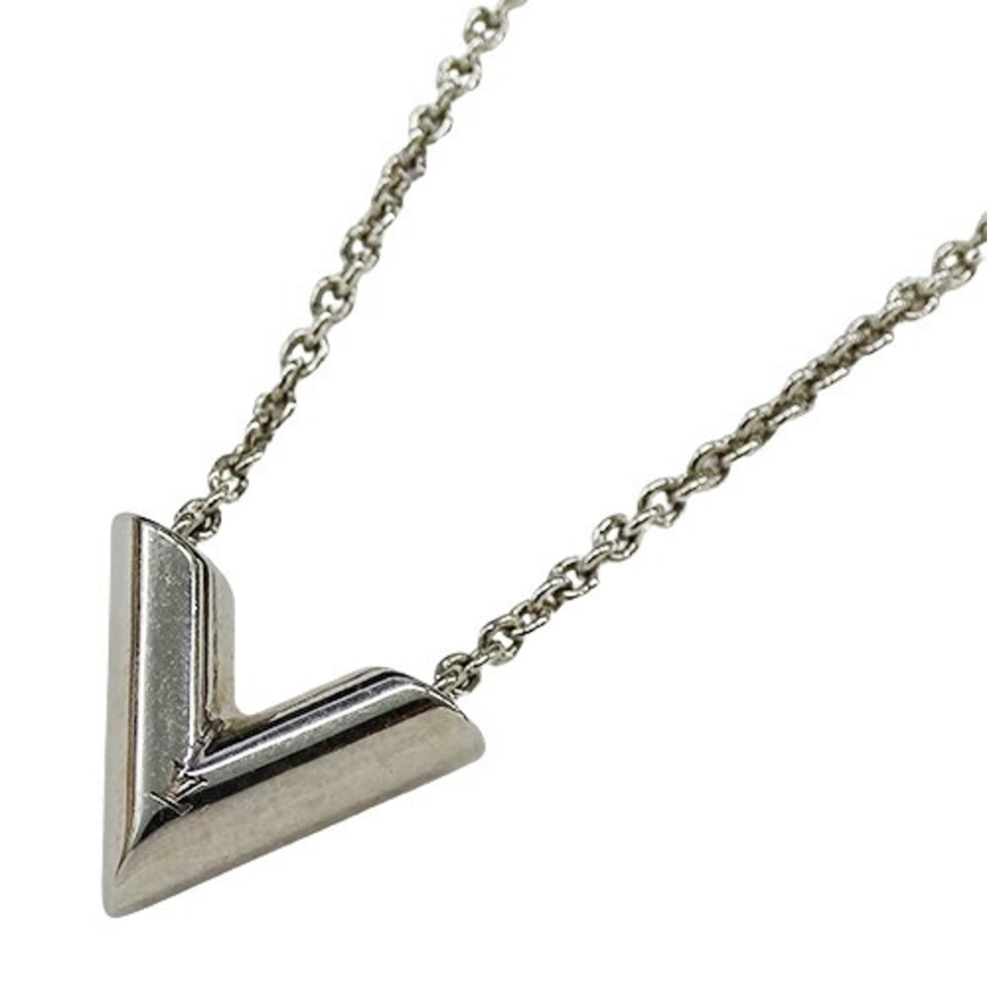 Louis Vuitton Essential V Necklace for Women, Silver, M63197, LE0291