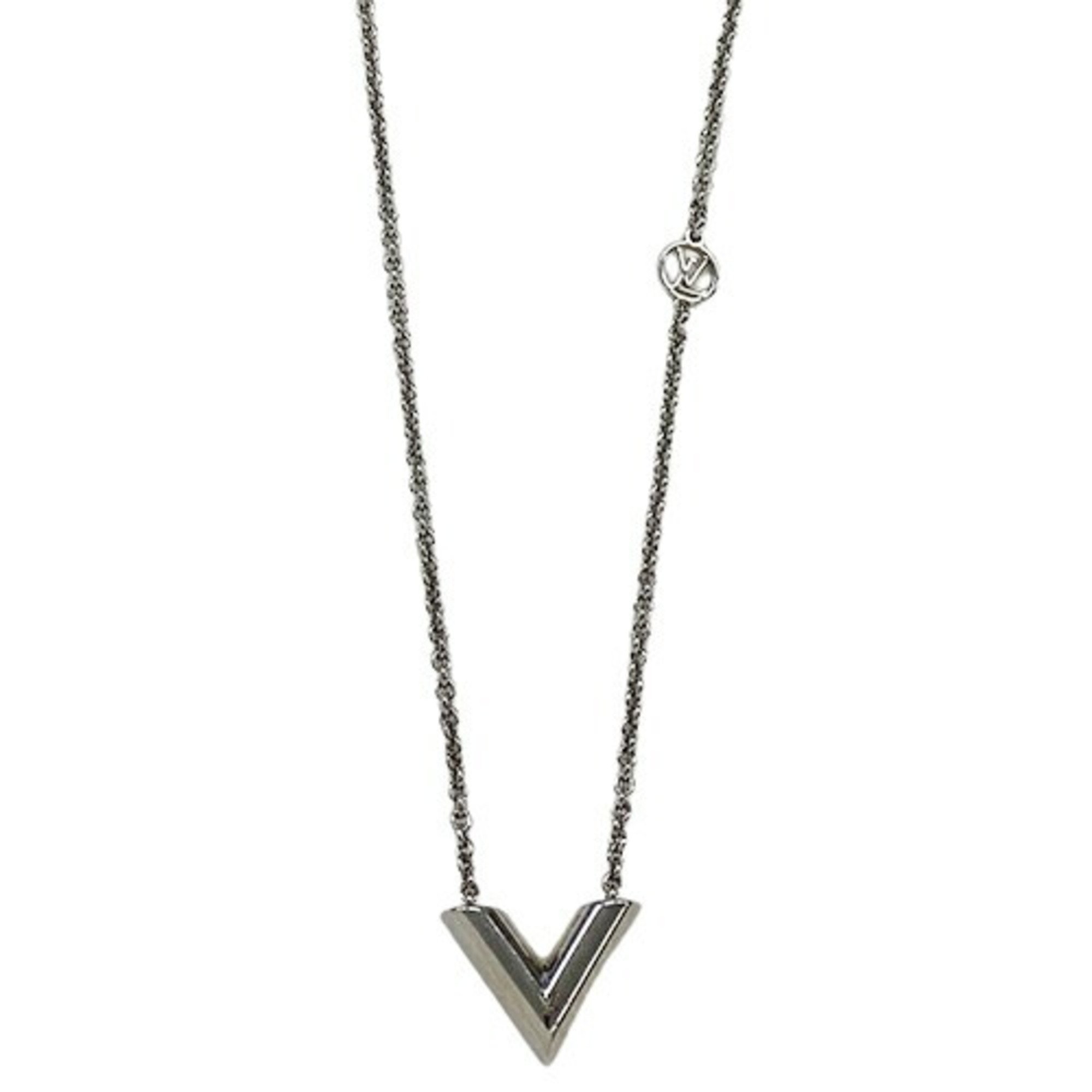 Louis Vuitton Essential V Necklace for Women, Silver, M63197, LE0291