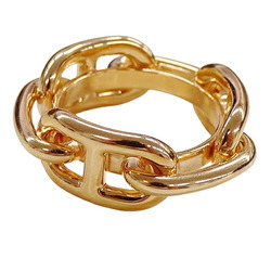 Hermes Scarf Ring Chaine d'Ancre Lugate Women's Pink Gold Clasp