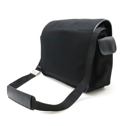 dunhill shoulder bag nylon canvas leather black