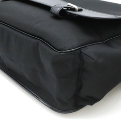 dunhill shoulder bag nylon canvas leather black