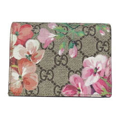 Gucci Women's Wallet Bi-fold GG Blooms Supreme Canvas Beige Pink 453176 Compact Flower