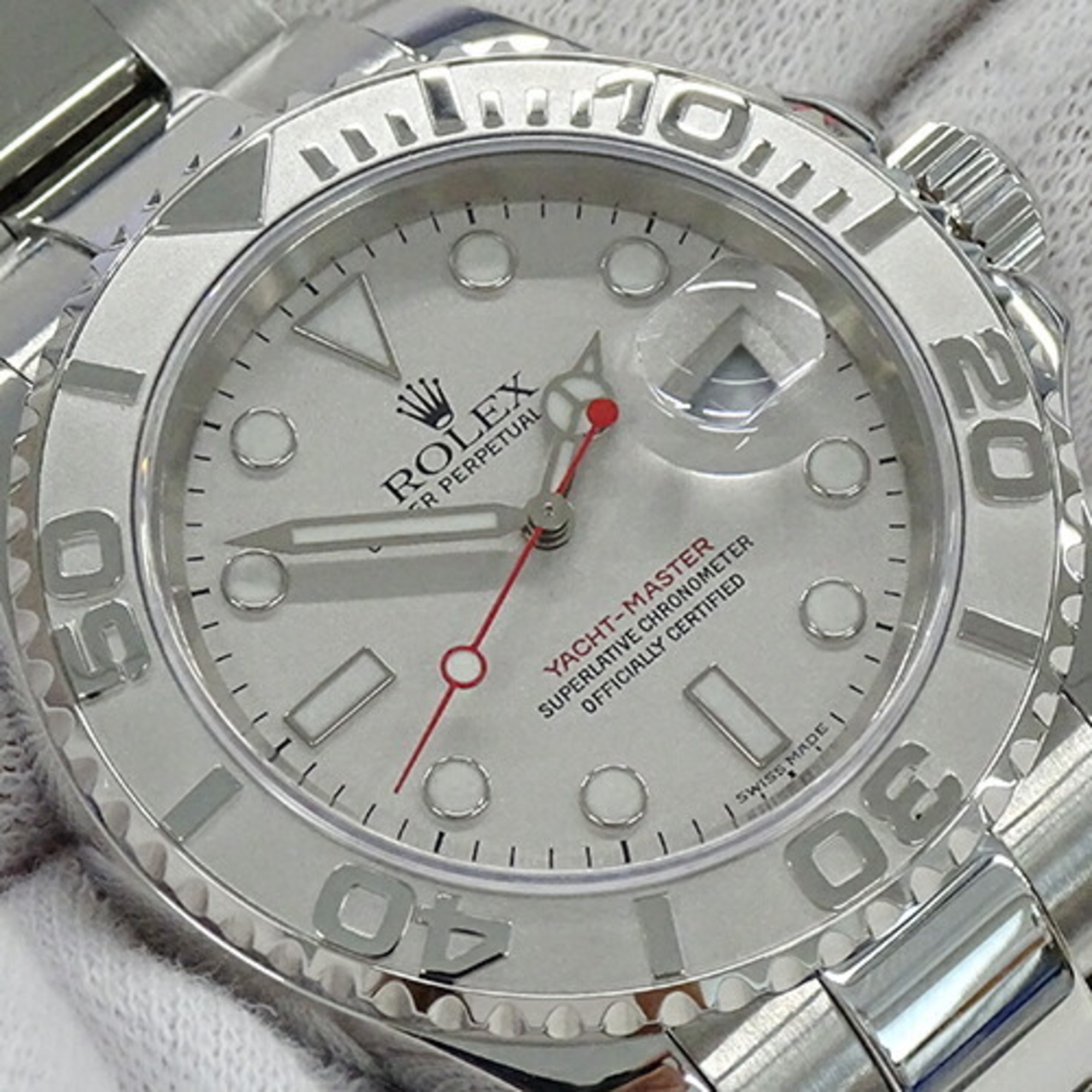 ROLEX Yacht-Master Rolesium 16622 A-series Men's Watch Date Automatic AT Stainless Steel SS Platinum PT Silver Polished