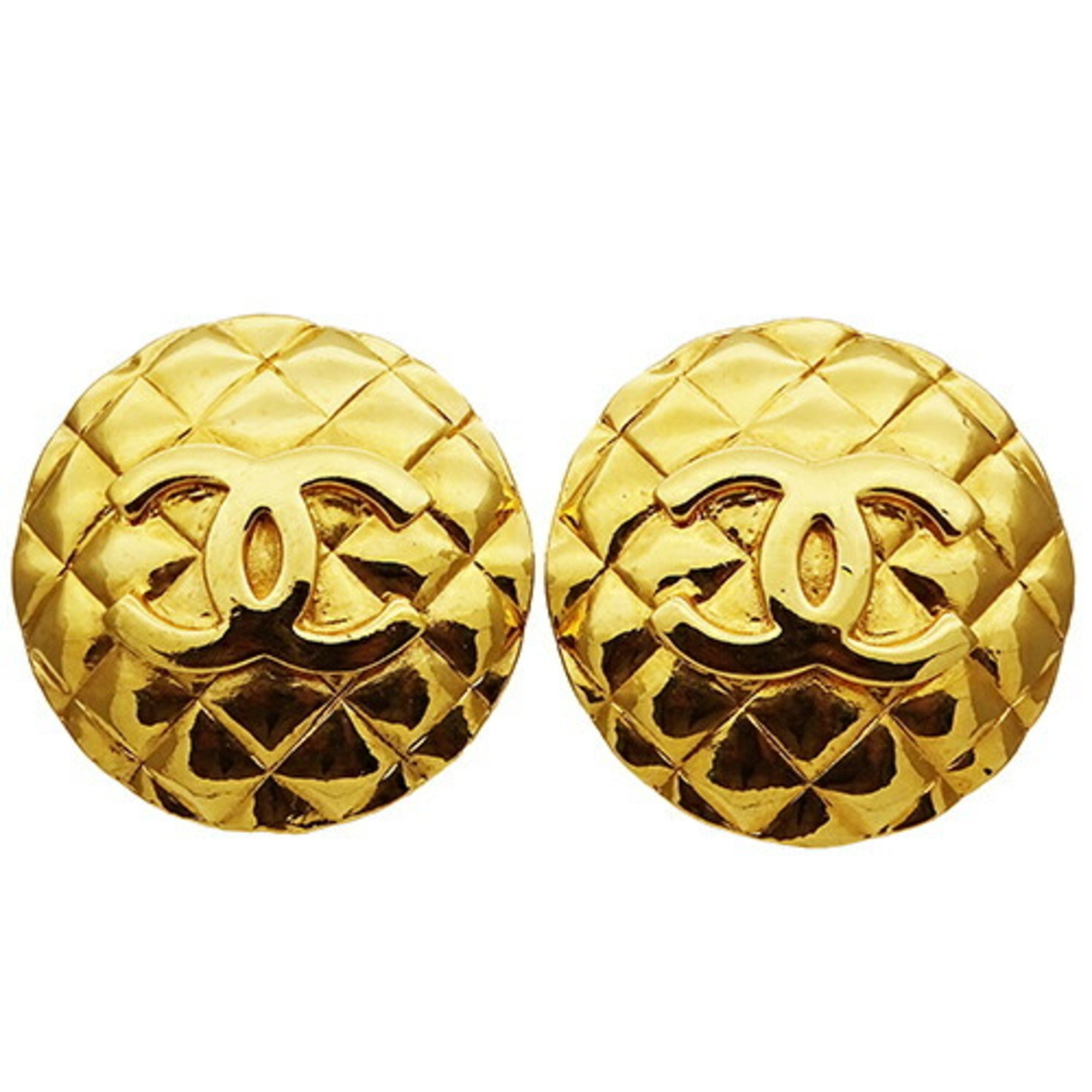 CHANEL Earrings Matelasse Women's Coco Mark COCO