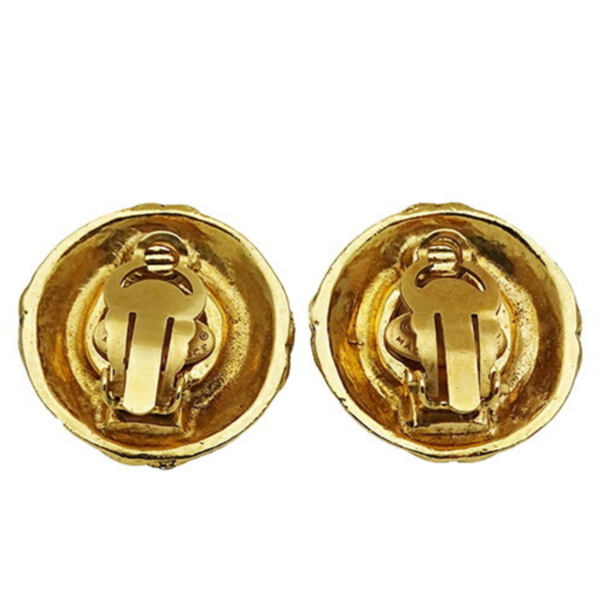 CHANEL Earrings Coco Mark Ladies Gold Faux Pearl