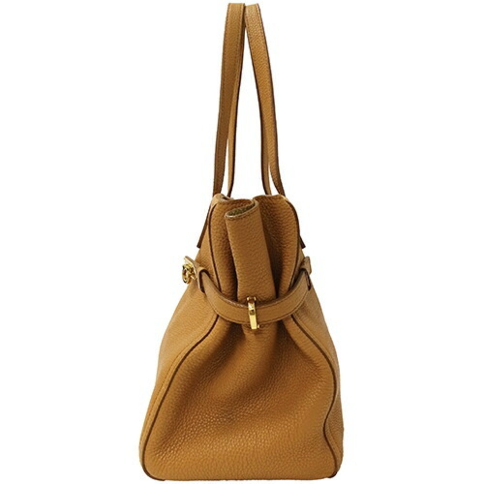 Salvatore Ferragamo Ferragamo Women's Gancini Tote Bag Leather Light Brown