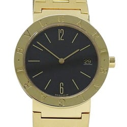 BVLGARI Watch for Boys Date Quartz 750YG Solid Gold BB33GGD Black Round Polished