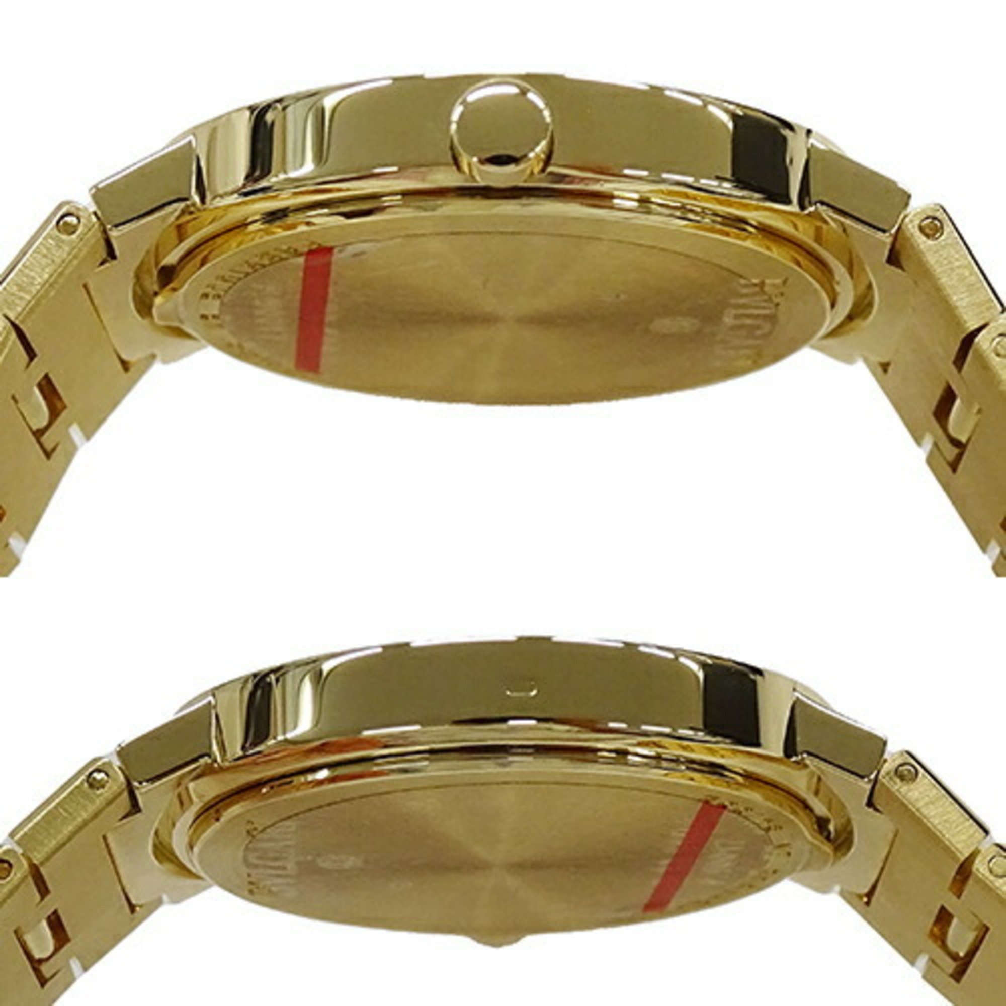 BVLGARI Watch for Boys Date Quartz 750YG Solid Gold BB33GGD Black Round Polished