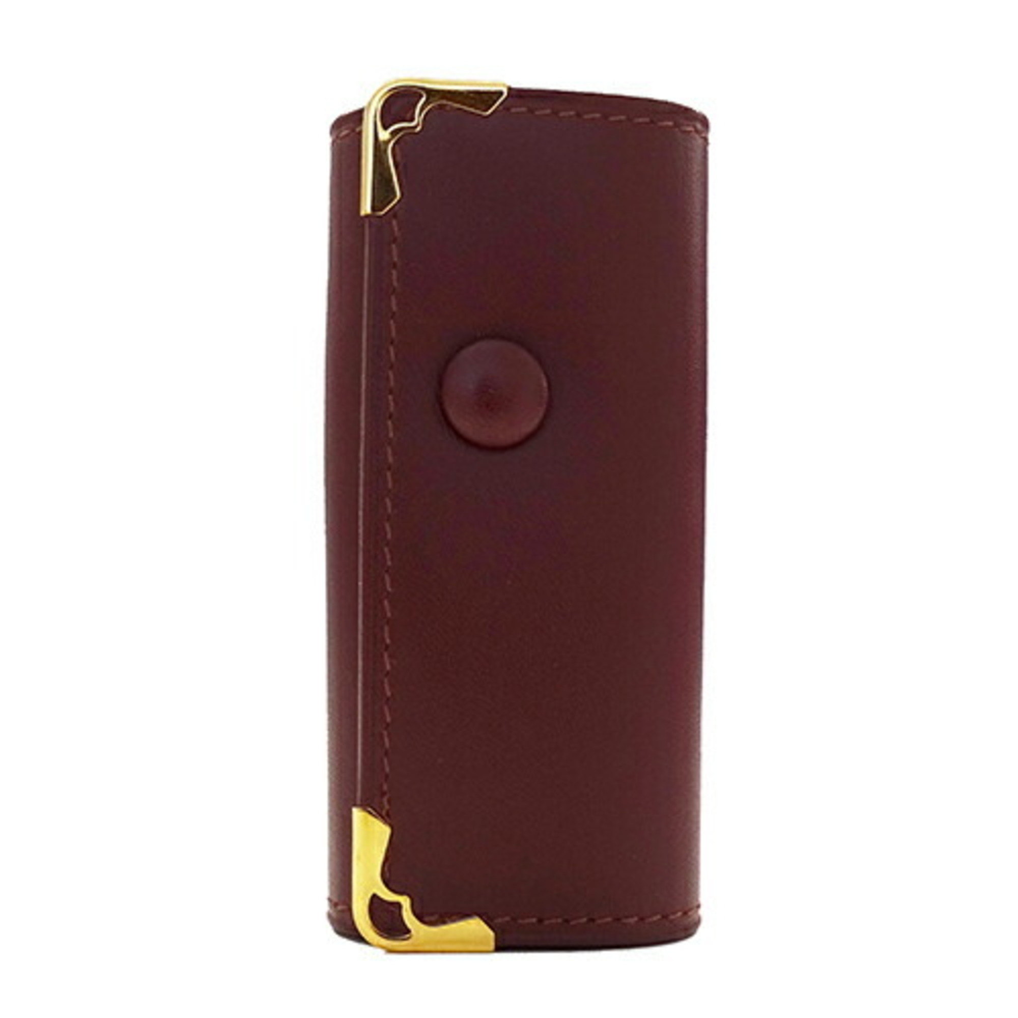 Cartier Key Case for Women and Men, Must-have Leather, Bordeaux Brown, 4-Key Case, Compact