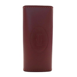 Cartier Key Case for Women and Men, Must-have Leather, Bordeaux Brown, 4-Key Case, Compact