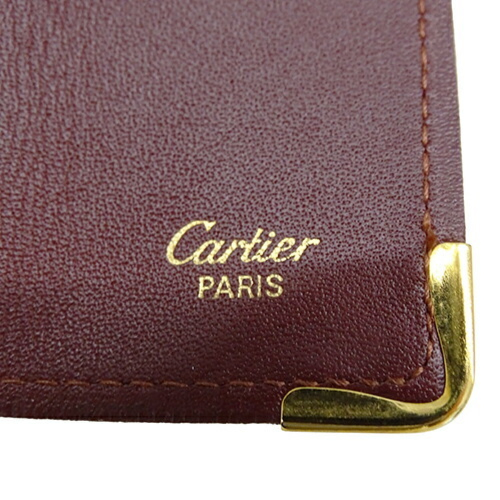 Cartier Key Case for Women and Men, Must-have Leather, Bordeaux Brown, 4-Key Case, Compact