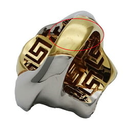 Versace VERSACE Ring Men's Medusa Palazzo Gold Silver Size 17 Heavy Impact