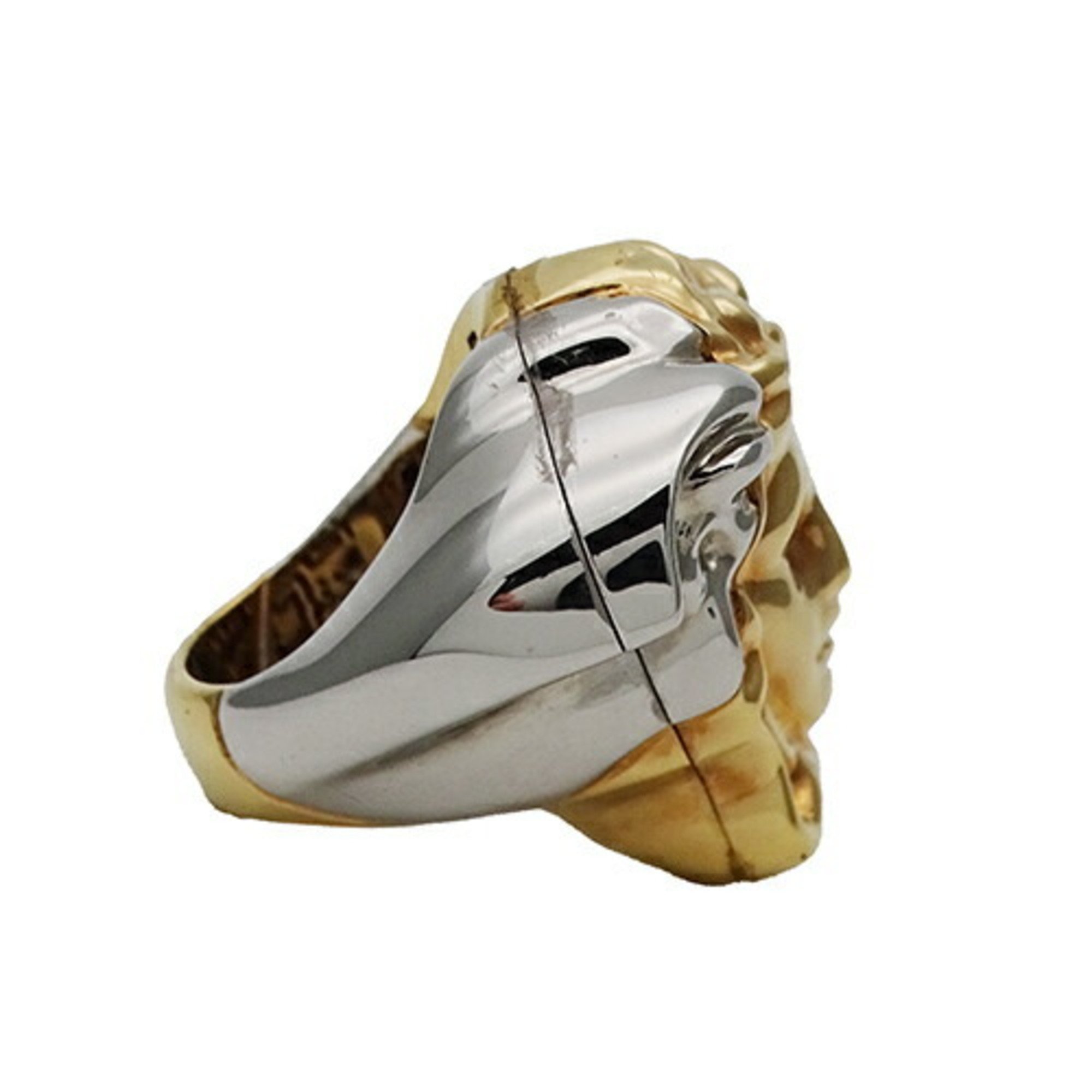 Versace VERSACE Ring Men's Medusa Palazzo Gold Silver Size 17 Heavy Impact