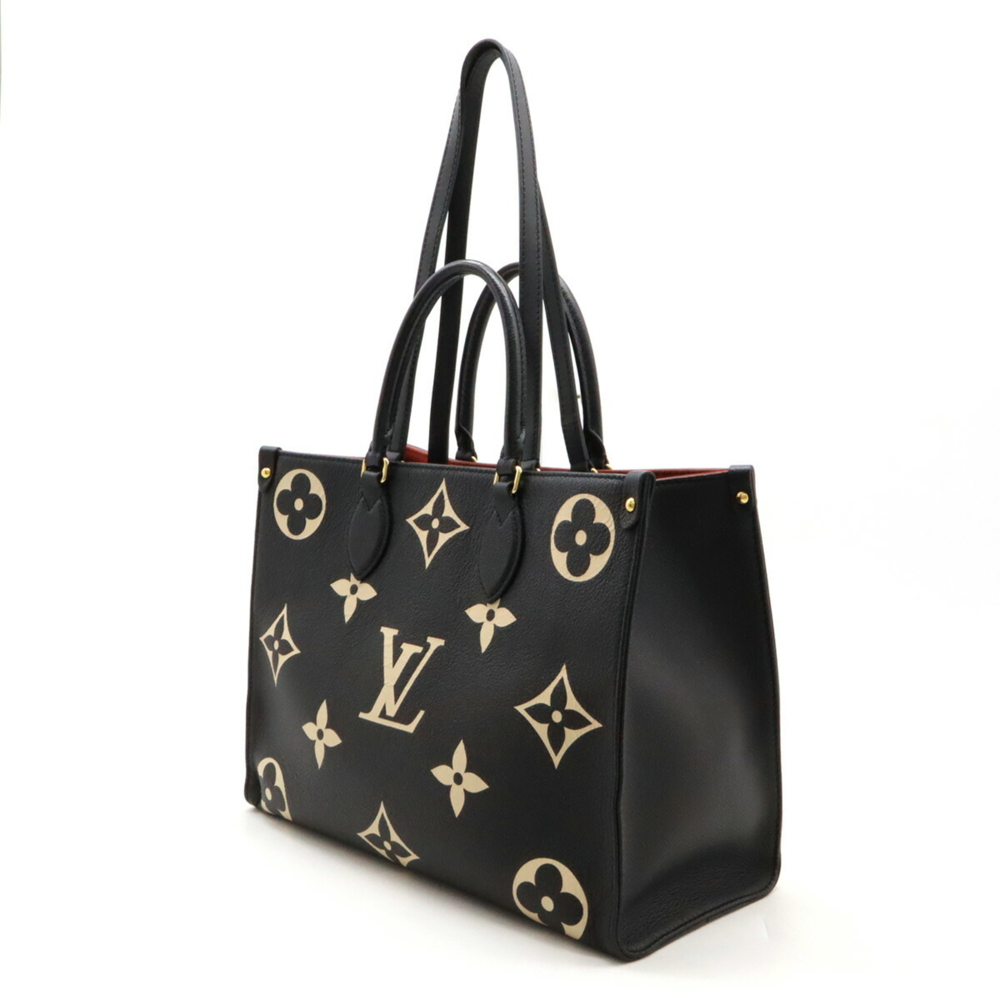 LOUIS VUITTON Louis Vuitton Monogram Empreinte On the Go MM Tote Bag Handbag Shoulder Black Beige M45495