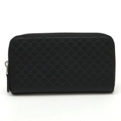 GUCCI Micro Guccissima Round Long Wallet Leather Black 544473