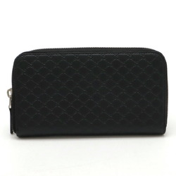 GUCCI Micro Guccissima Round Long Wallet Leather Black 544473