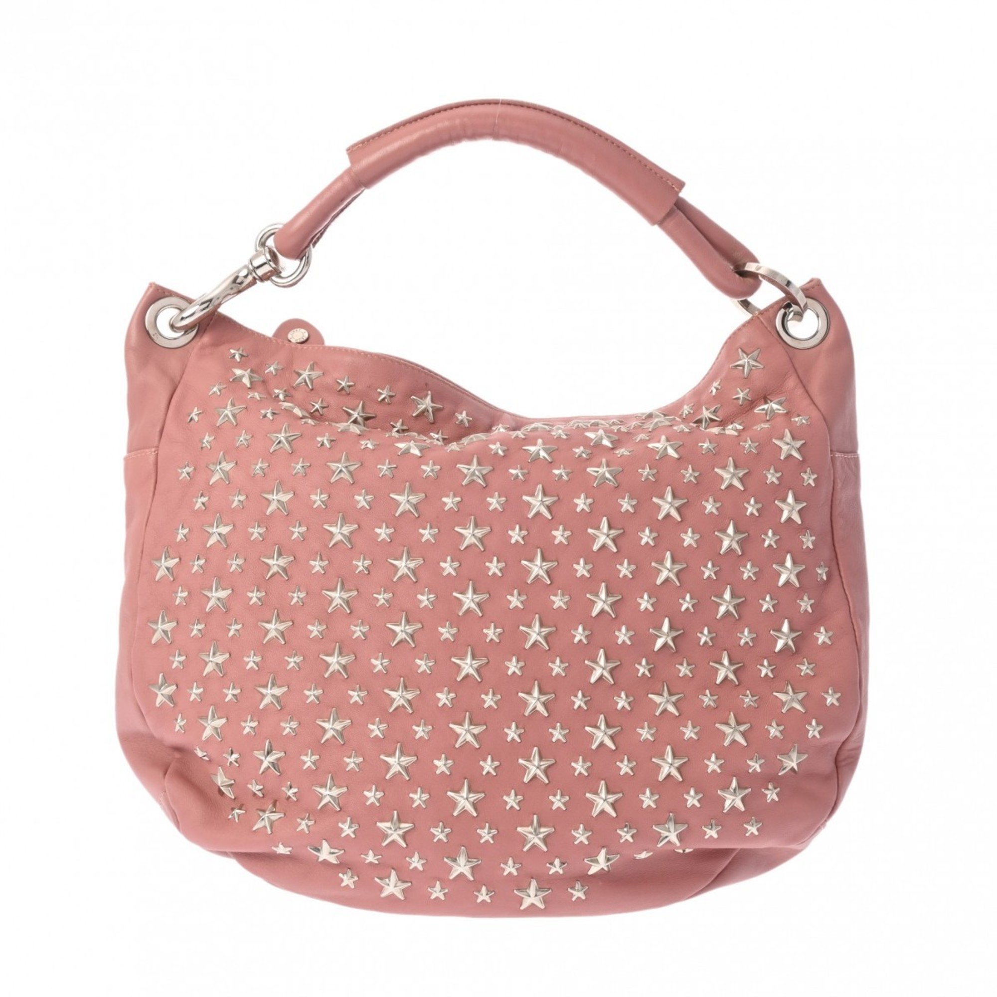 JIMMY CHOO Sky Star Studs Pink Women's Leather Shoulder Bag