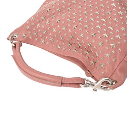 JIMMY CHOO Sky Star Studs Pink Women's Leather Shoulder Bag