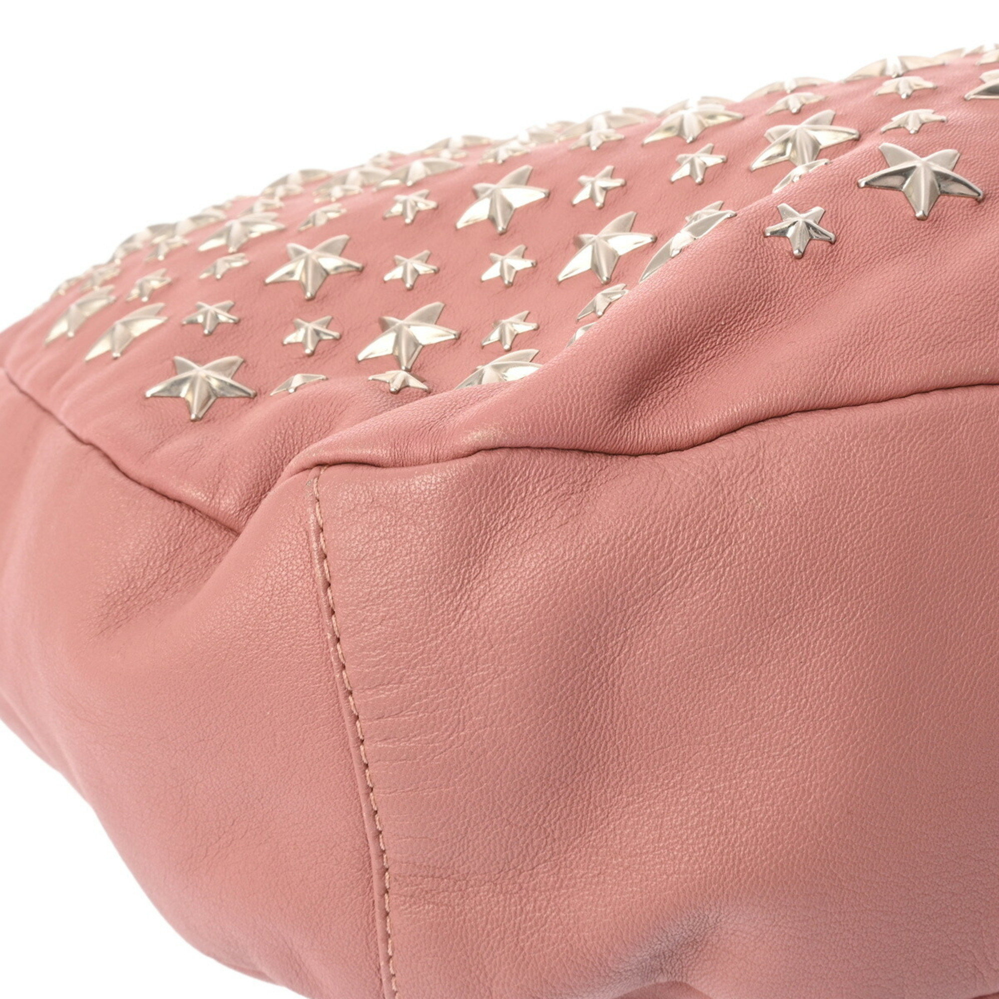 JIMMY CHOO Sky Star Studs Pink Women's Leather Shoulder Bag