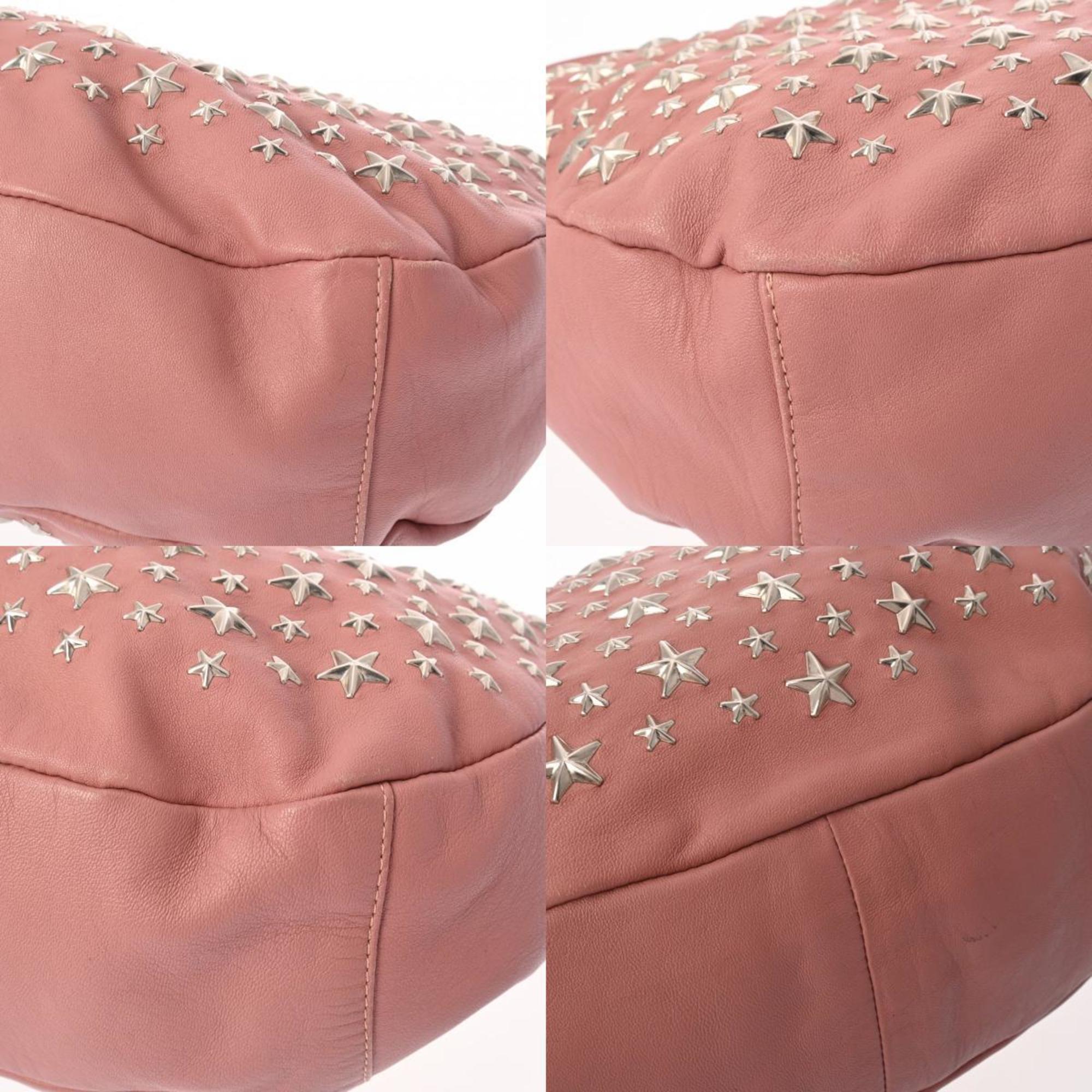 JIMMY CHOO Sky Star Studs Pink Women's Leather Shoulder Bag