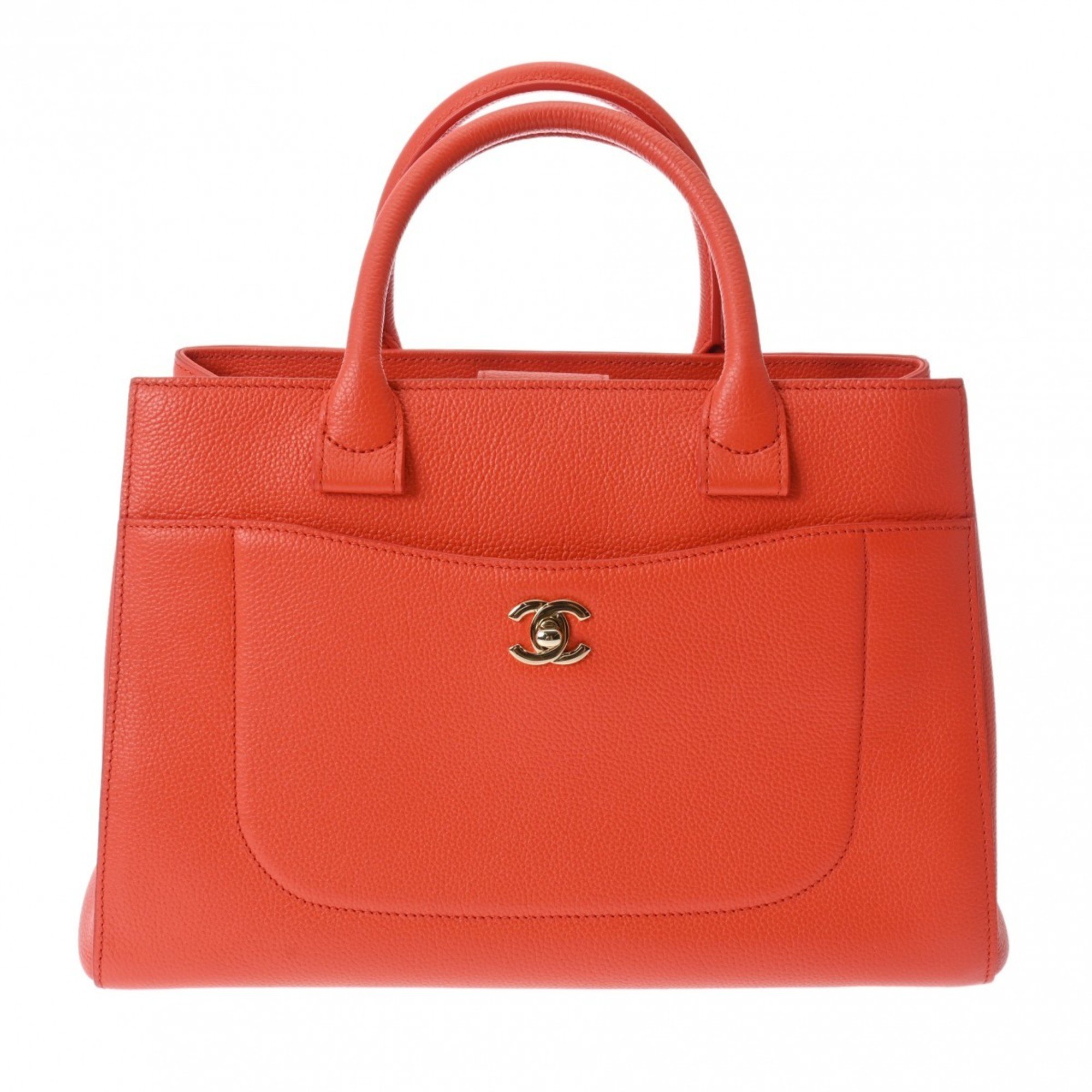 CHANEL Neo Executive Tote Bag Orange A69930 Women's Leather Handbag