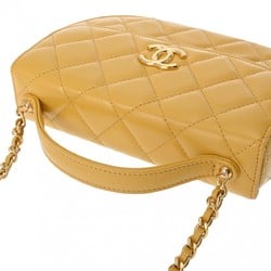 CHANEL Chanel Matelasse Chain Shoulder Yellow Women's Calfskin Bag