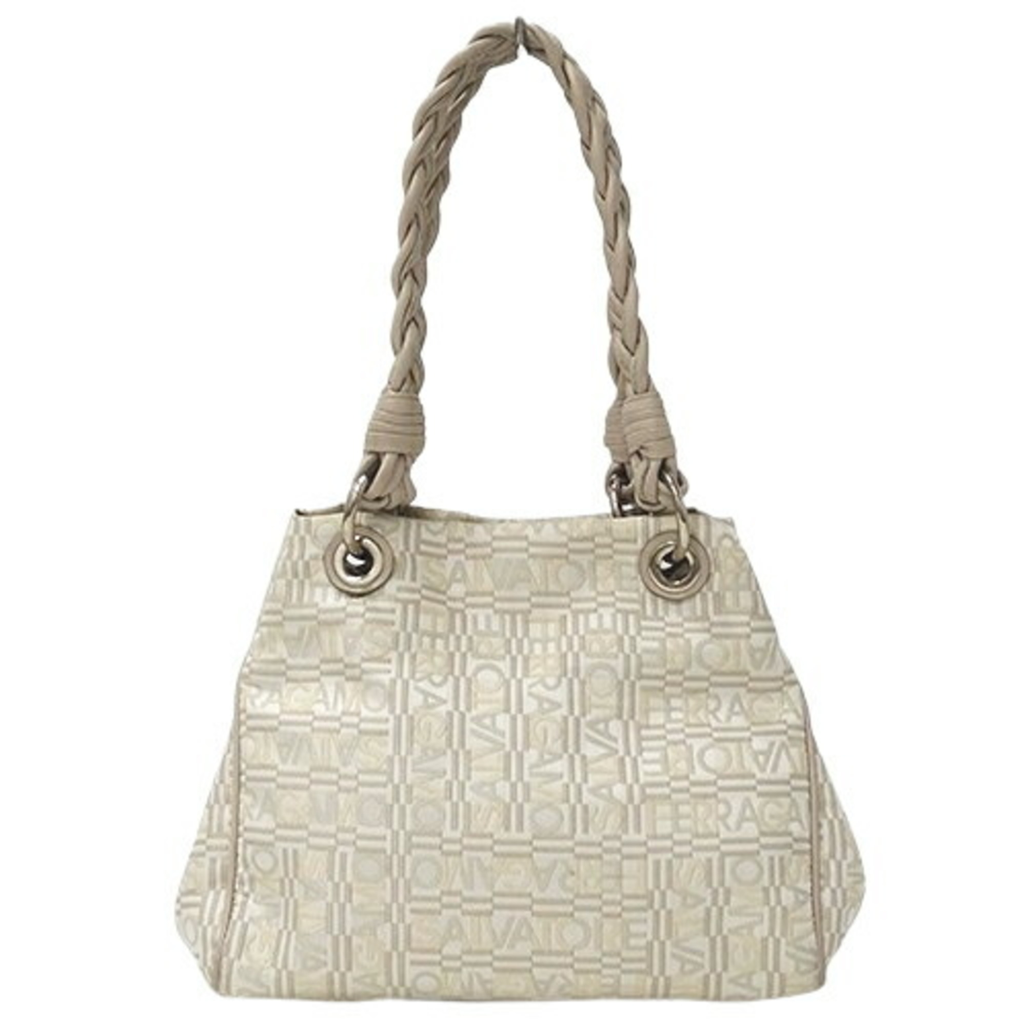 Salvatore Ferragamo Ferragamo Bags for Women Handbags Tote Canvas Beige White Compact