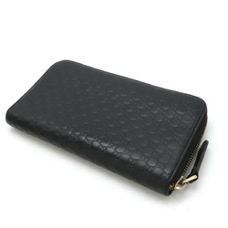 GUCCI Micro Guccissima Round Long Wallet Leather Black 449391