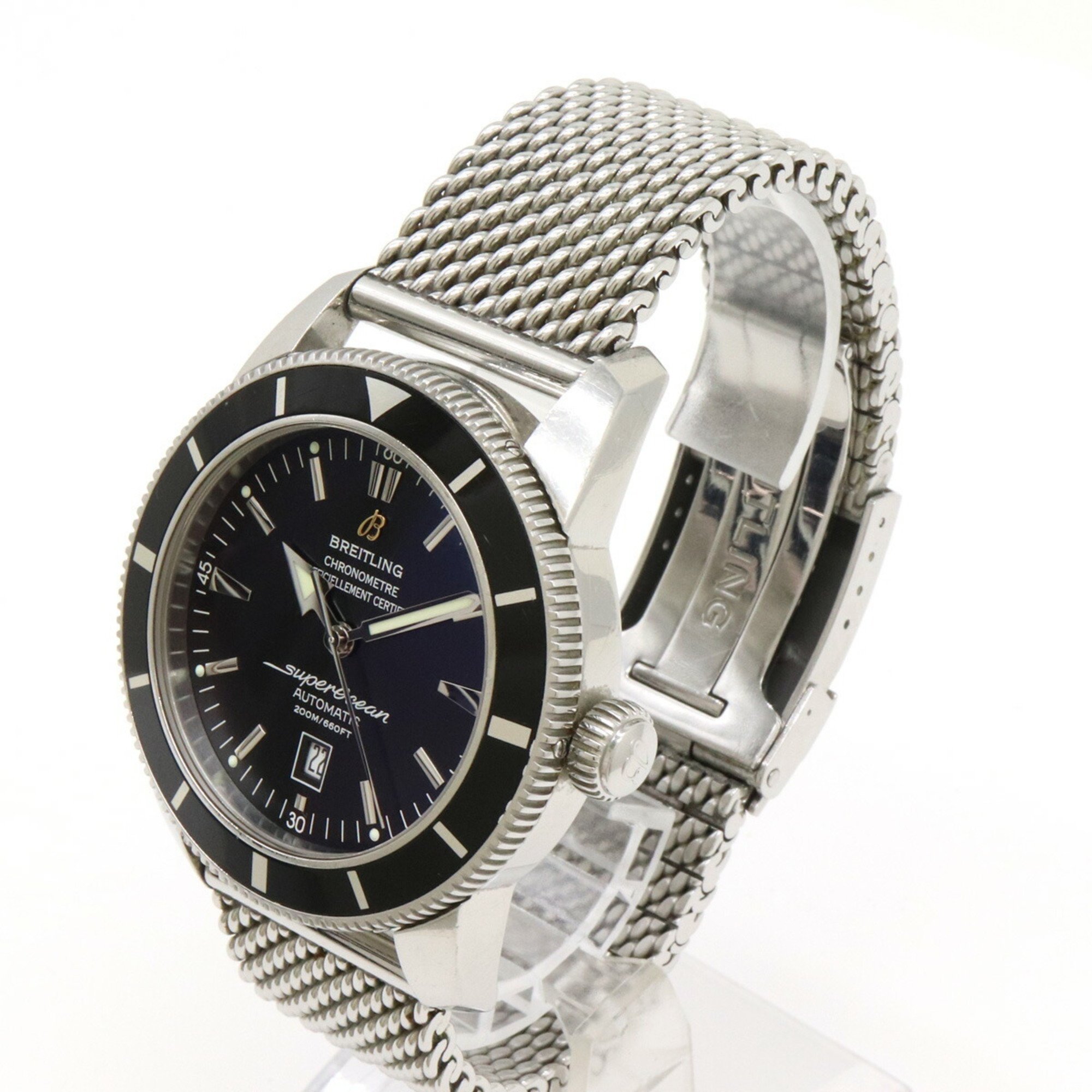 BREITLING Superocean Heritage 46 Date SS Black Dial 200m Diver Men's AT Automatic Wristwatch A17320