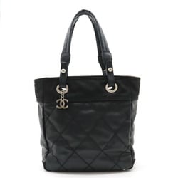 CHANEL Paris Biarritz Tote PM bag Shoulder Coated canvas Leather Black A34208