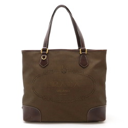 PRADA Prada Jacquard Tote Bag Shoulder Canvas Leather BRUCIATO Dark Brown Purchased at a domestic boutique BR3413