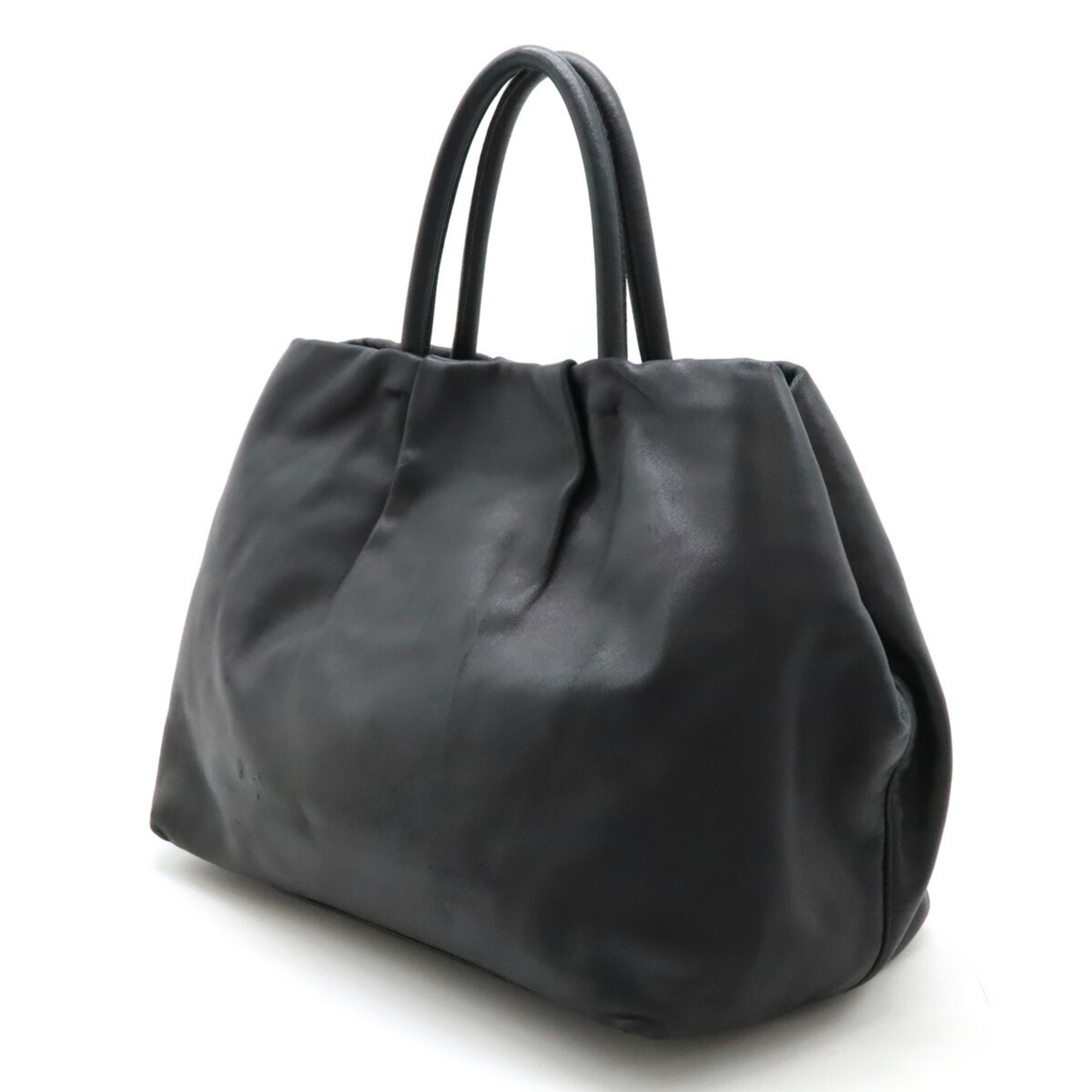 PRADA Prada Tote Bag Handbag Ribbon Leather NERO Black