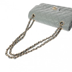 CHANEL Chanel Matelasse Chain Shoulder 23cm W Flap Blue Gray Women's Caviar Skin Bag