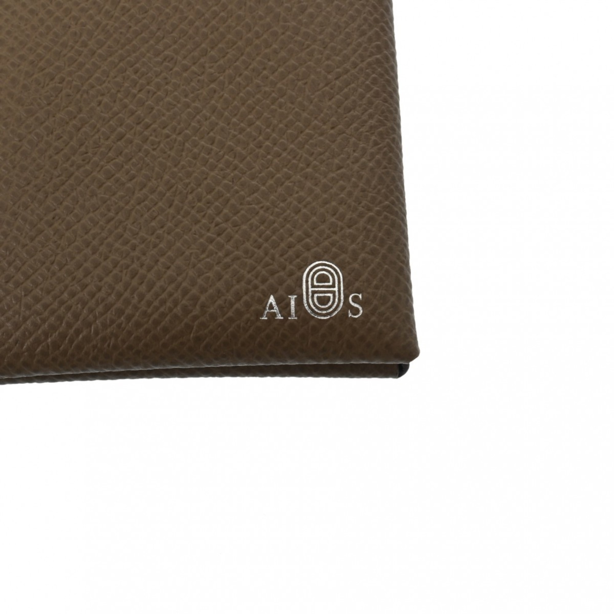 HERMES Hermes Calvi Personal Order Initial Etoupe/Black Z Stamp (around 2021) Unisex Epsom Card Case