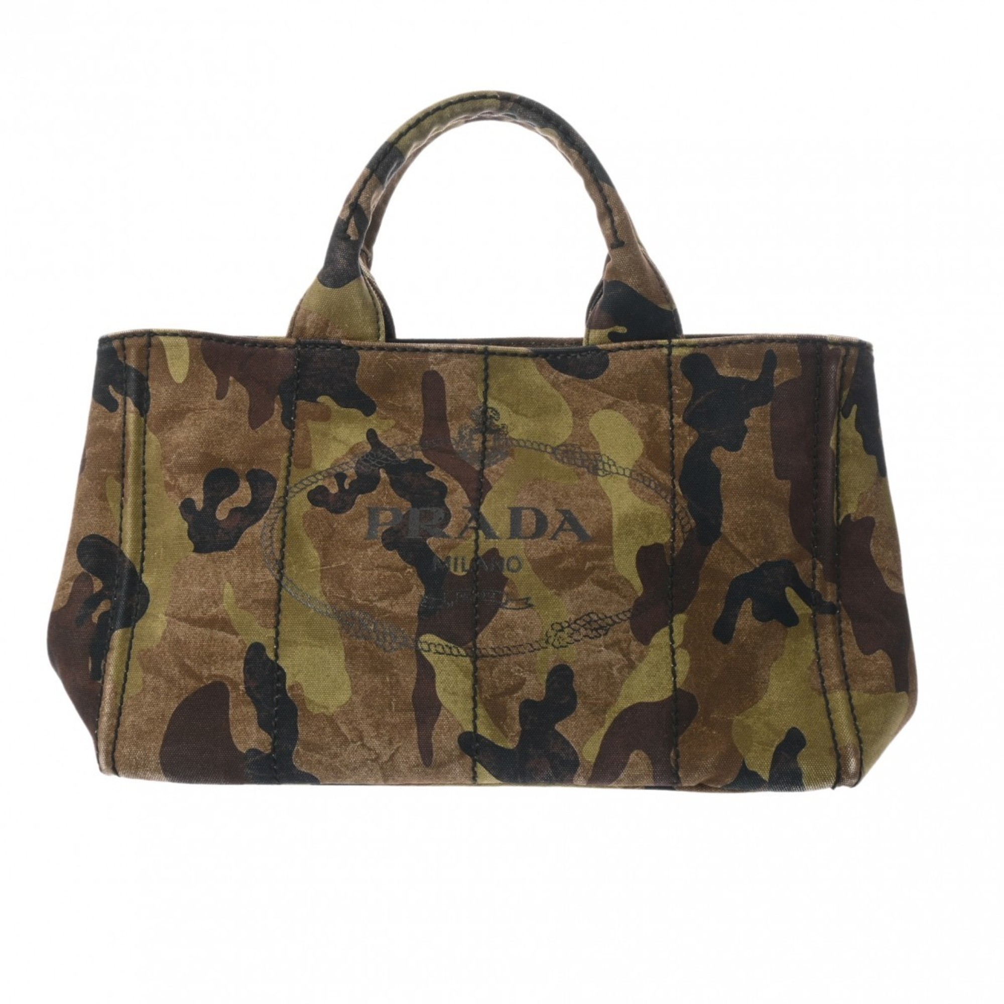 PRADA Prada Canapa Tote Camouflage Women's Canvas Bag