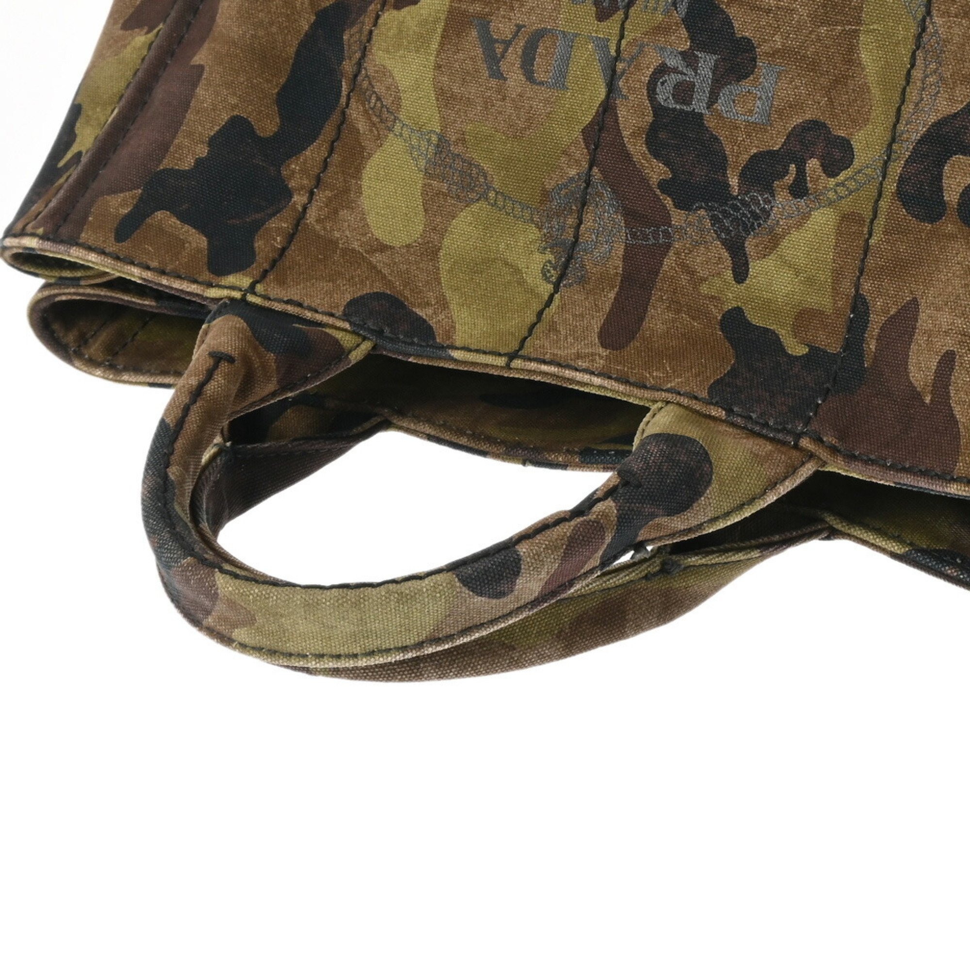 PRADA Prada Canapa Tote Camouflage Women's Canvas Bag