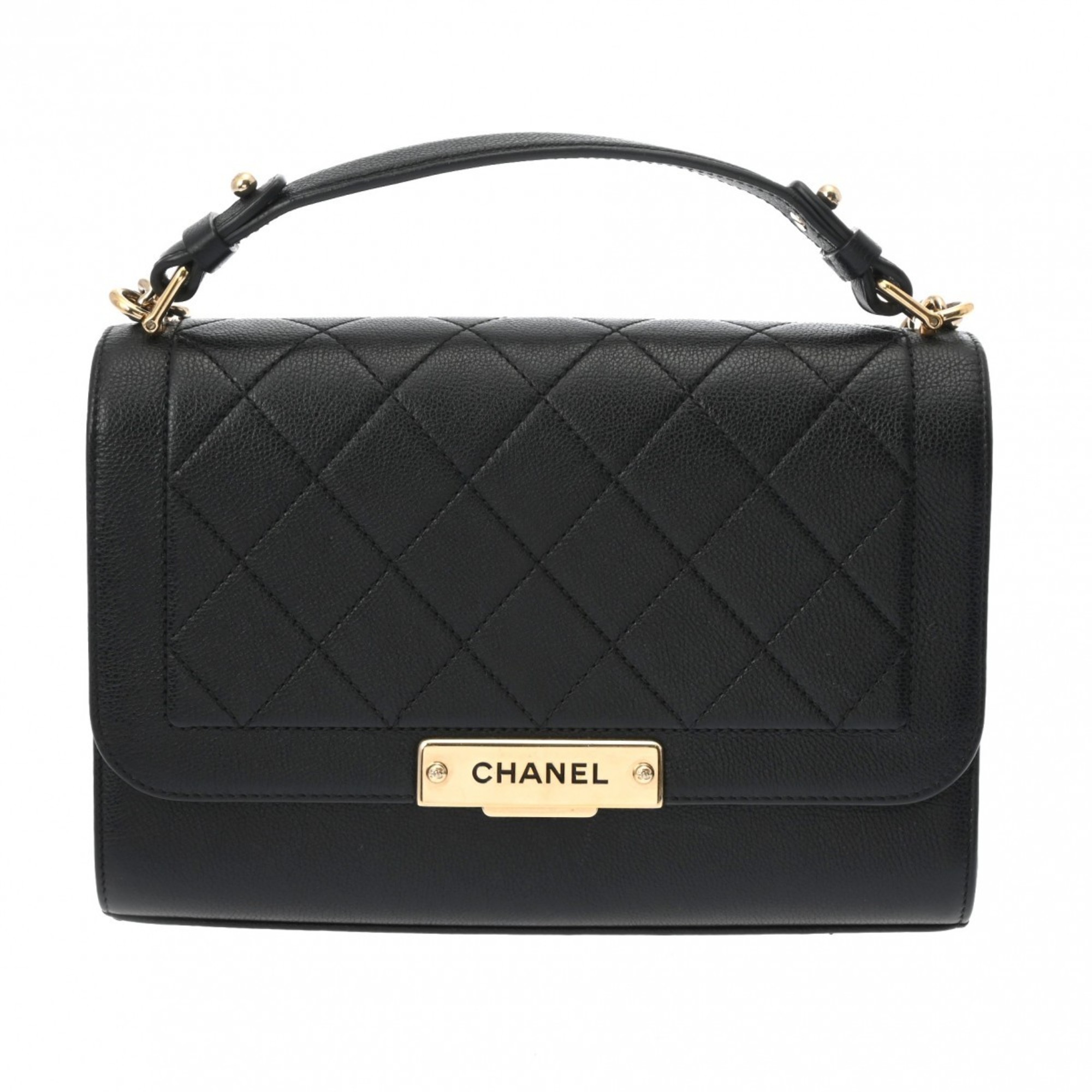 CHANEL Chanel Matelasse Chain Shoulder Bag Black Women's Calfskin