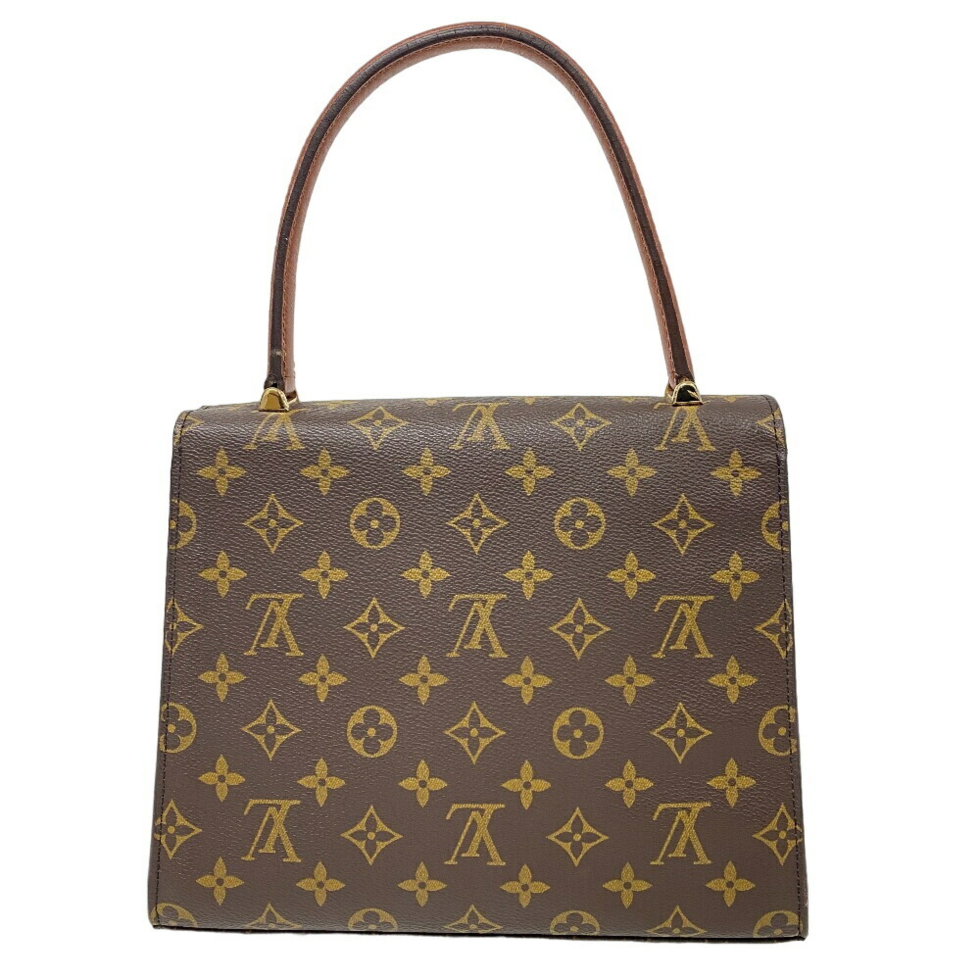 LOUIS VUITTON M51379 Malezerbes Monogram Handbag Brown Women's