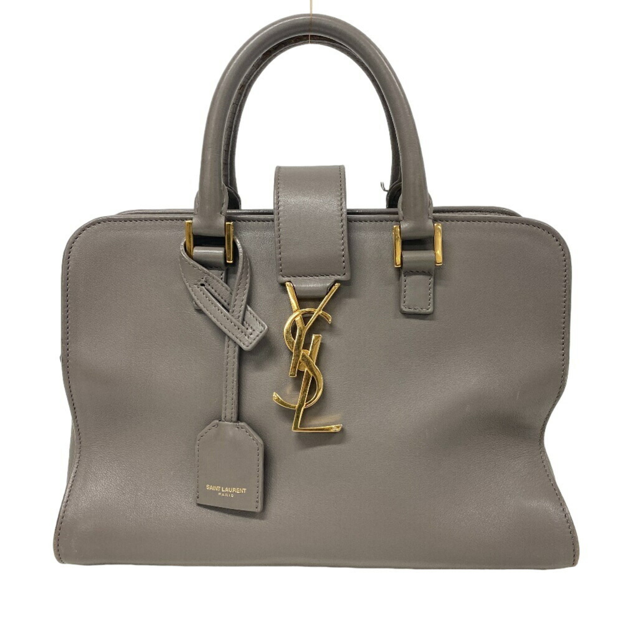 Yves Saint Laurent SAINT LAURENT PARIS 372087 Baby Cabas Handbag Grey Women's