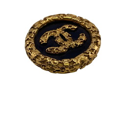 CHANEL 93A Coco Mark Brooch Black Unisex