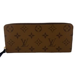 LOUIS VUITTON M82336 Portefeuille Clemence Round Monogram Reverse Long Wallet Brown Women's