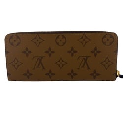 LOUIS VUITTON M82336 Portefeuille Clemence Round Monogram Reverse Long Wallet Brown Women's